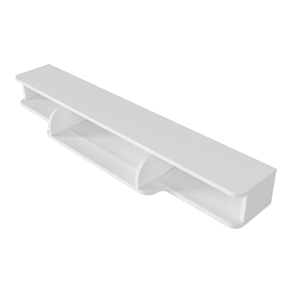 Meuble TV bas suspendu Aar 135x30x16 cm Blanc [en.casa]
