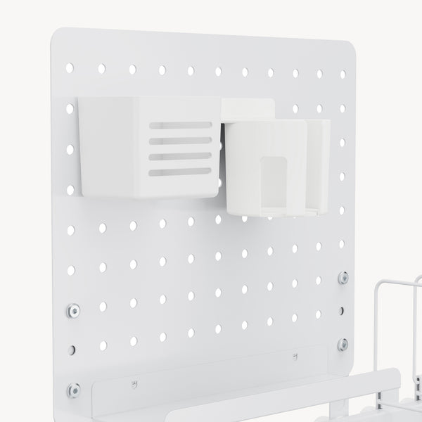 Organisateur de bureau Sauda à clipser 50x50 cm Acier Blanc [en.casa]
