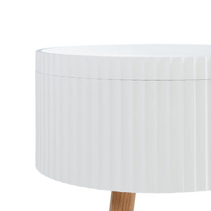 Table d'appoint Bongard avec rangement Ø38x48 cm Blanc [en.casa]