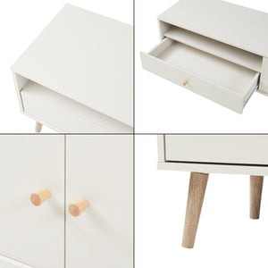 Meuble TV Hallevil 150x39x45 cm Blanc [en.casa]