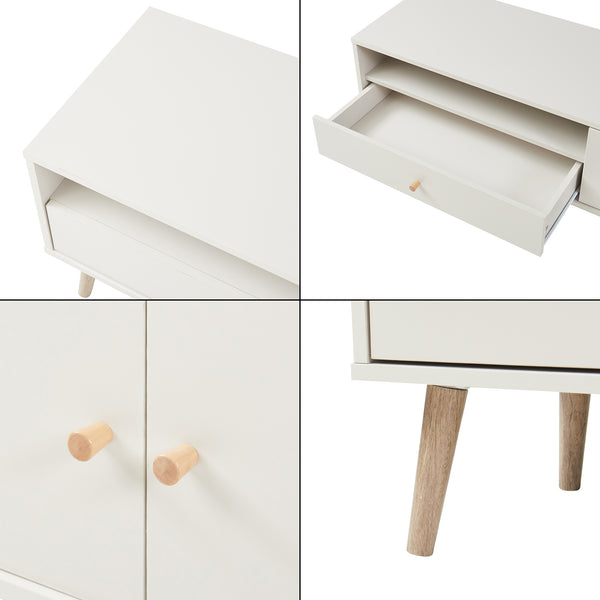 Meuble TV Hallevil 150x39x45 cm Blanc [en.casa]