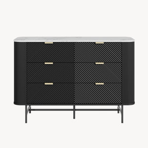 Commode Olvehok 81 x 120 x 40 cm effet marbre blanc noir [en.casa]