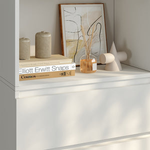 Bibliothèque Les avec 3 tiroirs 180 x 60 x 35 cm blanc [en.casa]