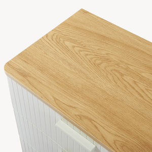 Commode Ferrersp avec 3 tiroirs 70x60x40 cm aspect chêne/sable [en.casa]