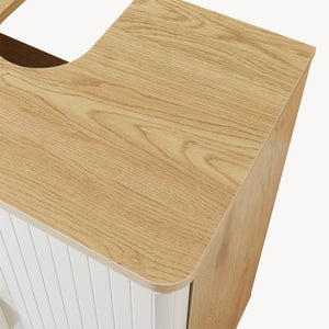 Meuble sous-lavabo Ferrersp 80x60x35 cm aspect chêne / couleur sable [en.casa]