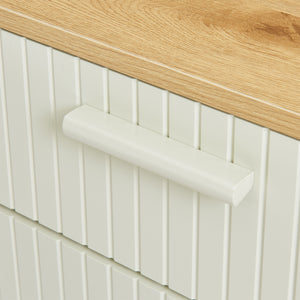 Armoire de salle de bain Ferrersp 80x40x35 cm aspect chêne / couleur sable [en.casa]