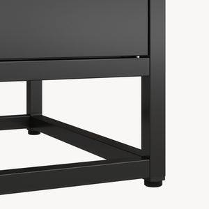 Bibliothèque avec armoire Hailuoto 80 x 40 x 180 cm acier noir mat [en.casa]