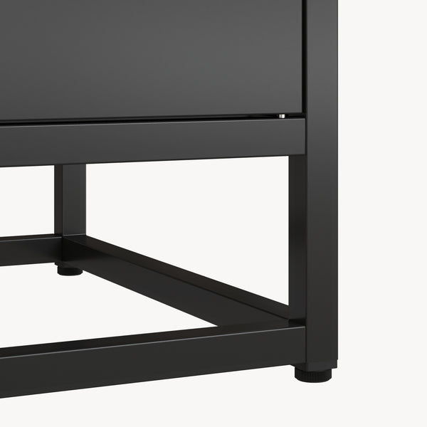 Bibliothèque avec armoire Hailuoto 80 x 40 x 180 cm acier noir mat [en.casa]