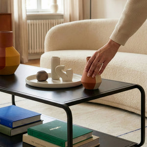 Table basse Færder 115x50x45 cm Acier Noir [en.casa]