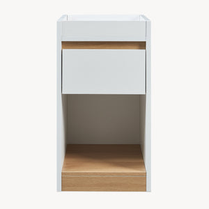 Table de chevet Lure 55x30x35 cm Blanc/Aspect chêne [en.casa]