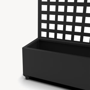 Cloison Toma avec bac à fleurs en acier 190x82x38 cm Noir [casa.pro]