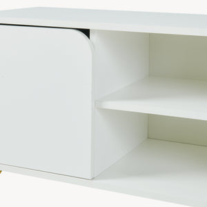 Meuble TV Reyri 120 x 39 x 52 cm blanc doré [en.casa]