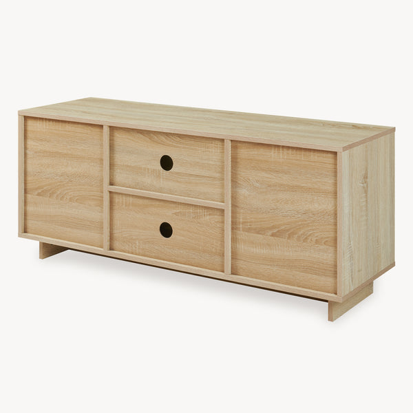 Meuble TV Kenta 120x39x52 cm aspect chêne Sonoma/blanc [en.casa]