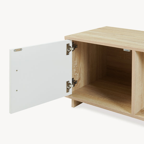 Table basse Kenta 80x45x40 cm aspect chêne Sonoma/blanc [en.casa]