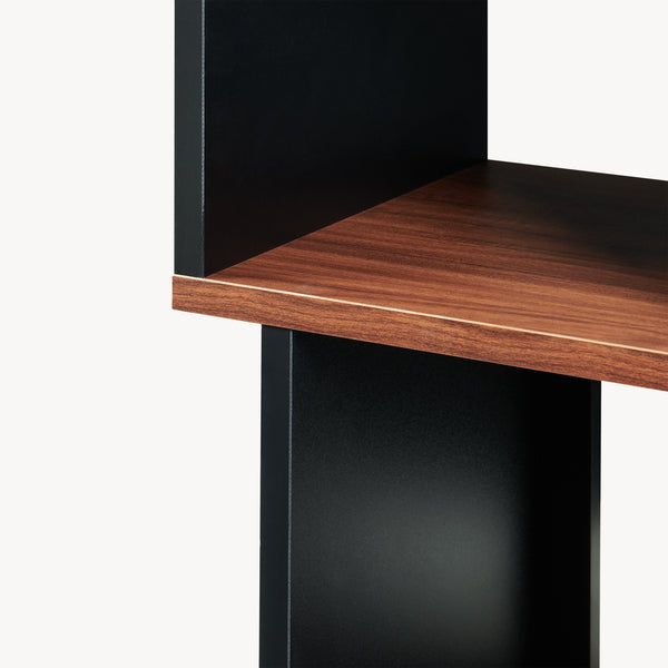 Table d'appoint 'Trond' avec 2 compartiments ouverts 50 x 33 x 29 cm Noir/effet noyer