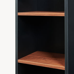 Bibliothèque Trond 80 x 30 x 23 cm noir / effet noyer [en.casa]