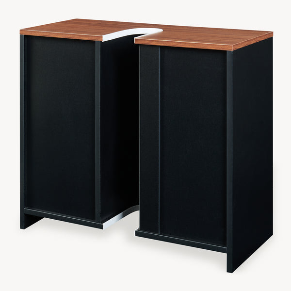 Meuble sous lavabo Trond 60 x 66 x 30 cm noir effet noyer [en.casa]
