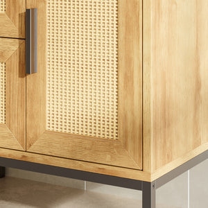 Meuble sous lavabo Marhasa 60 x 60 x 40 cm effet chêne / noir [en.casa]