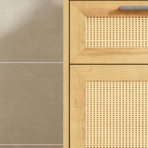 Armoire de salle de bain Marhasa 92 x 40 x 30 cm effet chêne / noir [en.casa]