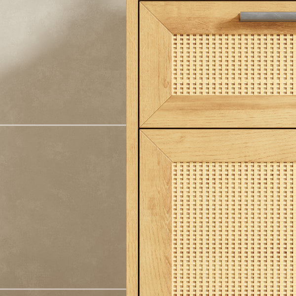 Armoire de salle de bain Marhasa 92 x 40 x 30 cm effet chêne / noir [en.casa]