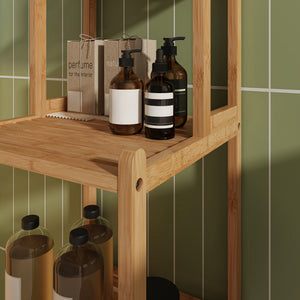 Étagère de salle de bain Anun bambou 128 x 30 x 30 cm naturel [en.casa]