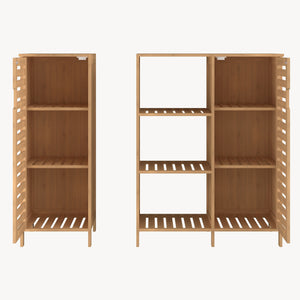 Meuble d’appoint Hakseri 2 éléments 87 x 99 x 33 cm bambou naturel [en.casa]
