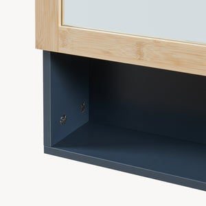 Armoire murale de salle de bain avec miroir Svanes 58 x 56 x 13 cm gris foncé naturel [en.casa]