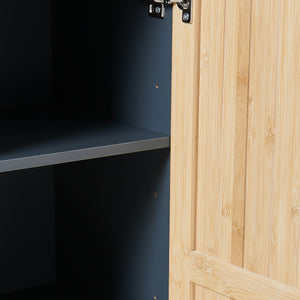 Armoire de salle de bain Svanes 90x30x30 cm Gris foncé/Naturel [en.casa]
