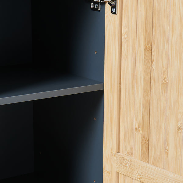 Armoire de salle de bain Svanes 90x30x30 cm Gris foncé/Naturel [en.casa]