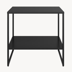 Table d'appoint Salsnes 53x51x51 cm avec étagère Acier Noir [en.casa]