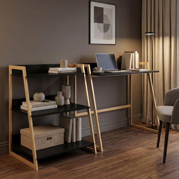 Étagère Kuomi 84x53x47 cm Beige/Gris foncé [en.casa]