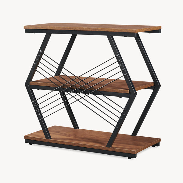 Table d'appoint Nolarg 65 x 30 x 61 cm noir / effet noyer [en.casa]