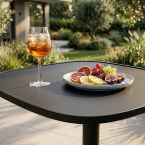 Table bistrot d'extérieur Foggia 75x70x70 cm Acier Anthracite [casa.pro]