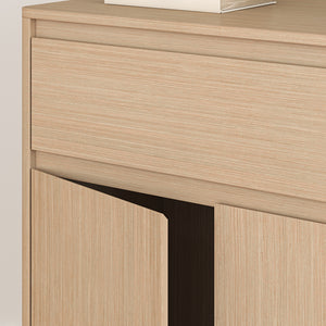 Armoire d'appoint Takranmaa 88x79x39 cm aspect chêne [en.casa]
