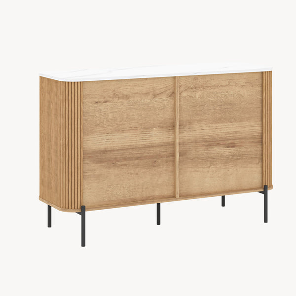 Commode Kokunse avec 6 tiroirs 120x42x78 cm aspect chêne [en.casa]