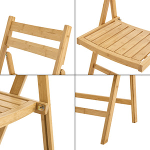 Lot de 2 chaises pliantes Gran bambou 78 x 45 x 40 cm naturel [en.casa]