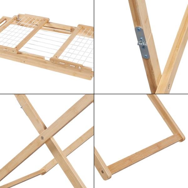 Étendoir pliant Fakala 154x59x82 cm Bambou [en.casa]
