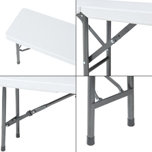 Ensemble banc pliant Ljusnarsberg 2 pièces Blanc [en.casa]