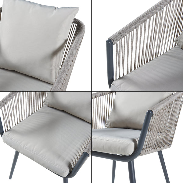 Ensemble de mobilier de jardin Abriola 3 pièces Gris [casa.pro]