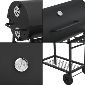 Chariot de barbecue Armento 95x108x61cm Noir [casa.pro]
