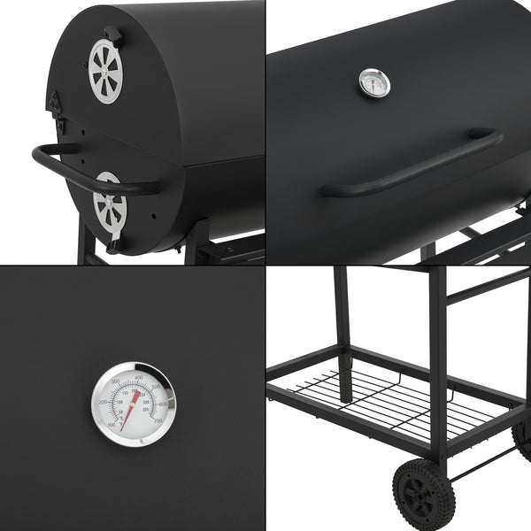 Chariot de barbecue Armento 95x108x61cm Noir [casa.pro]