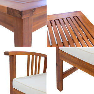 Ensemble de mobilier de jardin Brissogne 4 pièces en bois d'acacia certifié FSC® [en.casa]