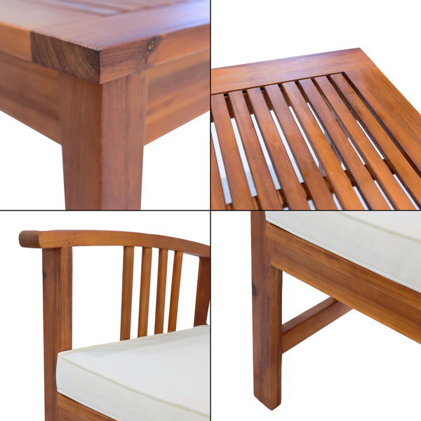 Ensemble de mobilier de jardin Brissogne 4 pièces en bois d'acacia certifié FSC® [en.casa]