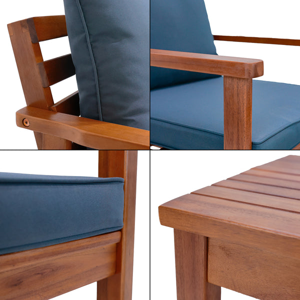 Ensemble de meubles de jardin Brittoli 4 pièces en bois d'acacia certifié FSC® [en.casa]