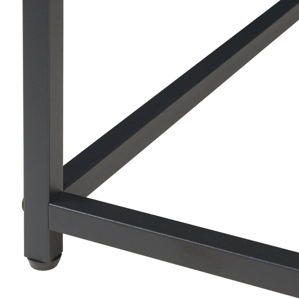 Table de salle à manger Trollhättan 3 pièces, aspect marbre, blanc [en.casa]