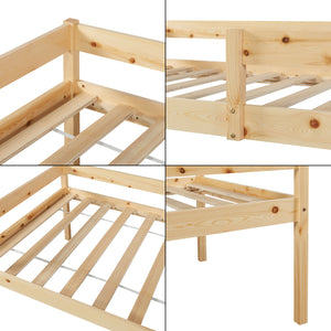 Lit superposé Sonkajärvi avec matelas 90x200cm Nature [en.casa]