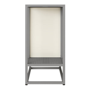 Buffet Burlöv Acier 70x72x35 cm Gris/Blanc [en.casa]