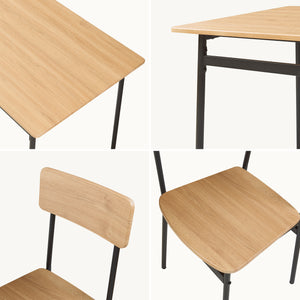 Groupe de repas Pollenev 5 pièces Noir/Aspect chêne [en.casa]