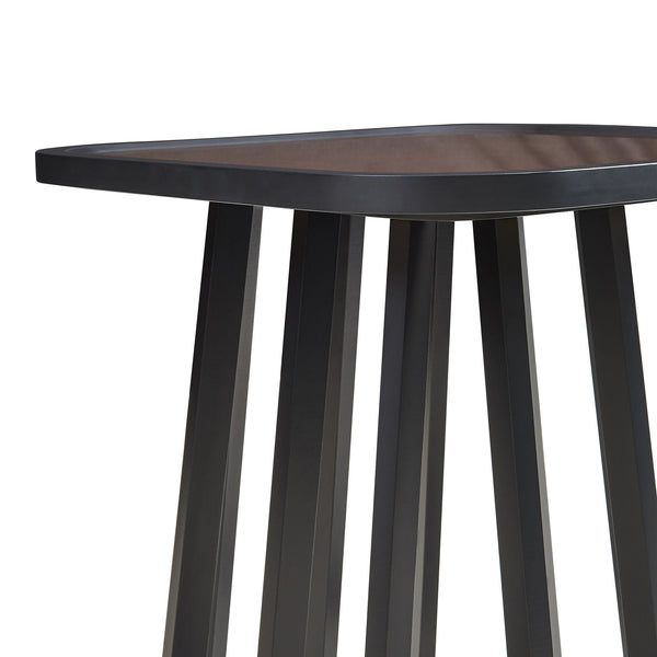 Table d'appoint Burgess 51x51x51 cm Noir/Aspect noyer [en.casa]