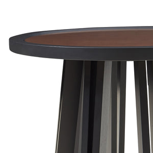 Table d'appoint Burgess 51xØ51 cm Noir/Aspect noyer [en.casa]